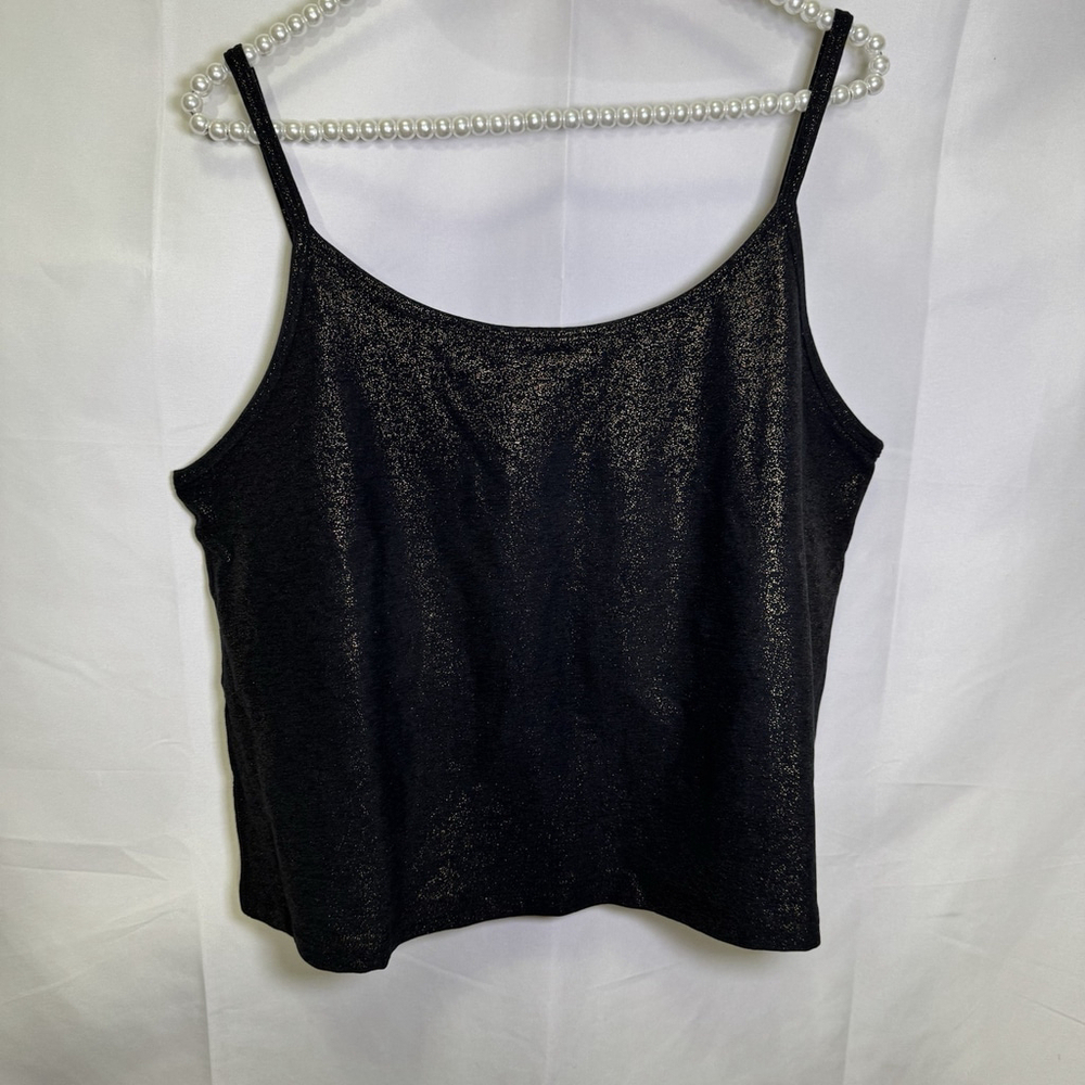 Beyond Yoga Women’s Softshine Slim Cropped Tank Black/Gold Sz 3X Yoga Sport